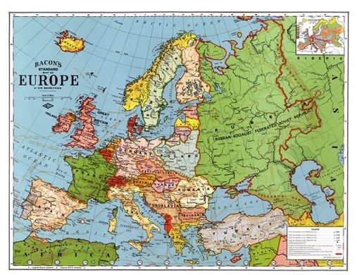 Фотообои Карта Европы _1923