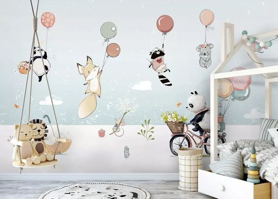 Vulpe, panda, raton și koala pe baloane