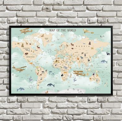 Детская карта мира на английском