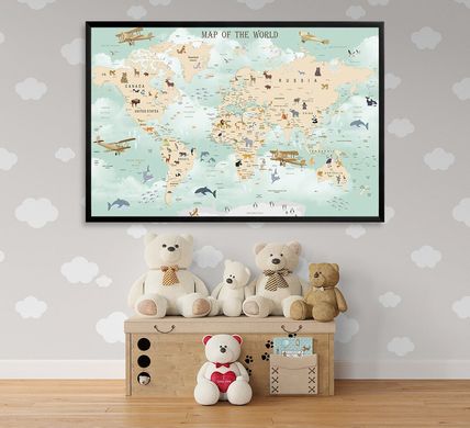 Детская карта мира на английском