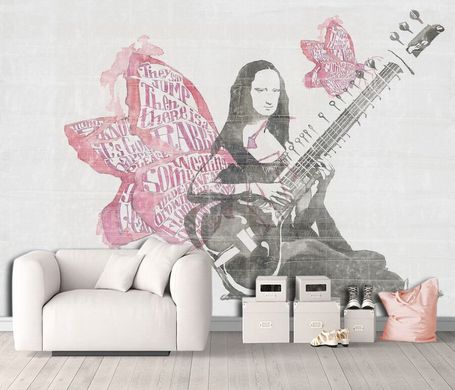 Mona Lisa cu aripi de fluture și chitară