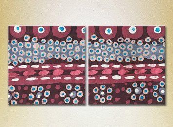 Diptic Abstracție Burgundy Blue_04