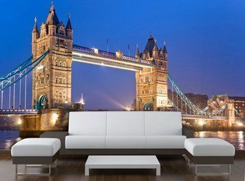 Fototapet &bdquo;Pod iluminat de lumini de seară, Londra&rdquo;