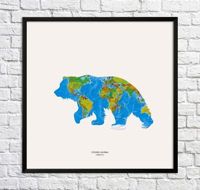 Бурый медведь. Карта мира