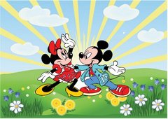 Fototapet Mickey și Mini în luncă