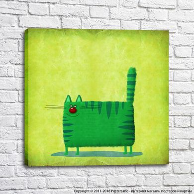 Зеленый прямоугольный кот