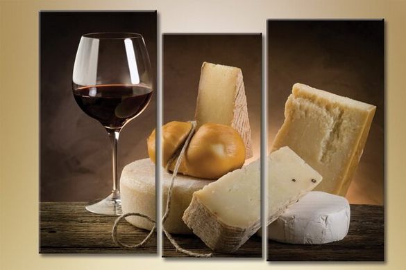 Triptic, Natura moartă, vin și brânză