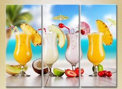 Триптих Четыри фруктовых коктейлей на пляже_03