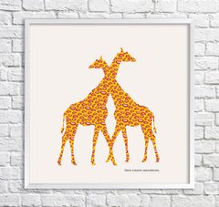 Жирафы. Улыбки на желтом фоне