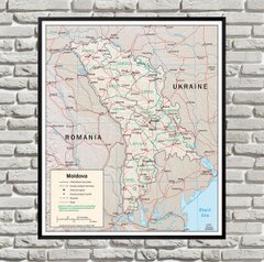 Административная карта Молдовы, на английском языке