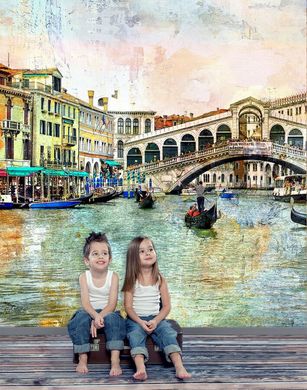 Фотообои Венеция, каналы, фреска
