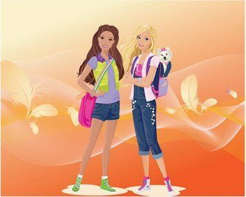 Imagini de fundal Barbie scolara