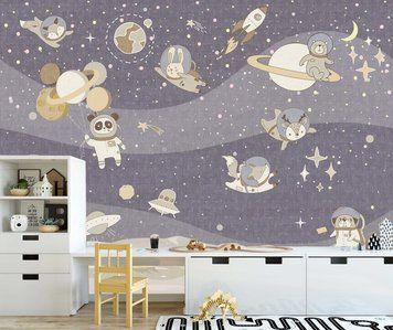 Spațiu cu planete și animale astronauți