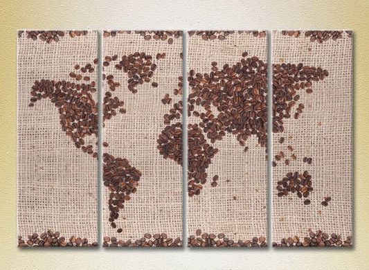 Полиптих Карта мира из кофе_01