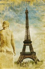 Fototapet Turnul Eiffel și sculptura, Paris