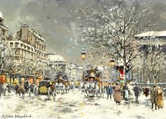 Площадь Мадлен в снегу (A view of the Place de la Madeleine in the snow)