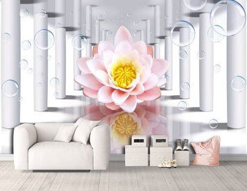 Lotus și bule pe fundalul coloanelor