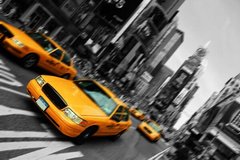 Fototapet Taxi New York, monocrom