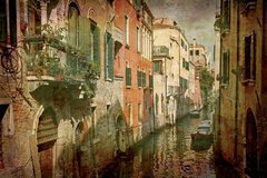 Fototapet Canal îngust al Veneției, retro