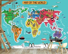 Красочная и познавательная карта мира для детей