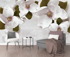 Flori albe uriașe de magnolie cu efect 3D