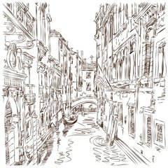 Fototapet Veneția, desen