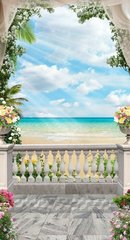 Фреска арка и вид на пляж, море