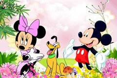 Fototapet Mickey și Mini Mouse