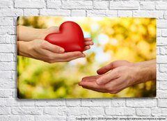 Две руки дарят друг другу сердце
