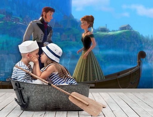 Personaje de desene animate Înghețat într-o barcă