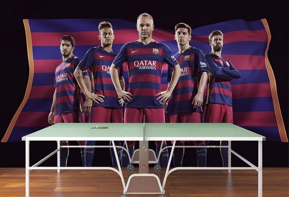 Echipa de fotbal Barcelona, ​​pe fond negru