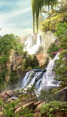 Фреска тропические водопады