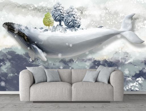 Balenă albă pe fundal abstract