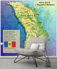 Harta fizica Republicii Moldova