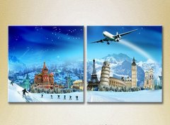 Диптих Памятники мировой архитектуры на зимнем фоне_01
