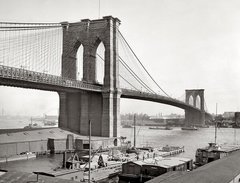 Fototapet Podul Brooklyn, New York, monocrom