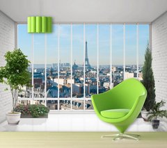 Фотообои вид на Париж, панорамные окна