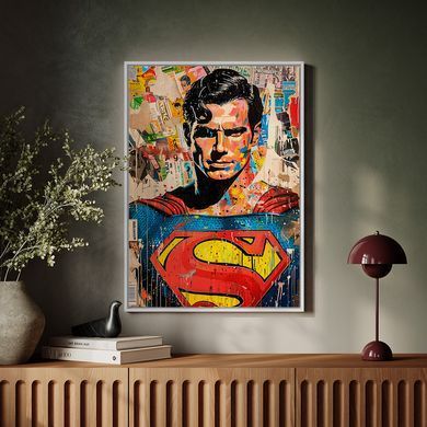 Superman &icirc;ntr-un costum, stil graffiti