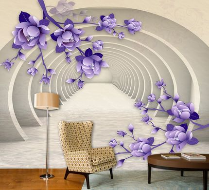 Tunel 3D și flori de liliac