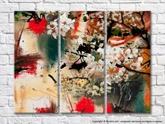 Абстракция из веток и цветов сакуры