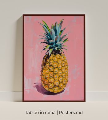 Frumos ananas mare pe un fundal roz