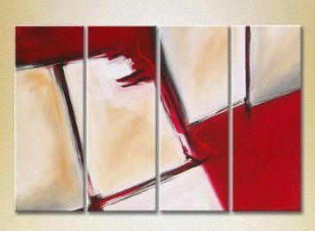 Poliptic Abstracție alb roșu_01