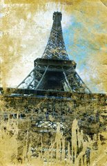 Fototapet Turnul Eiffel în sepia, Paris