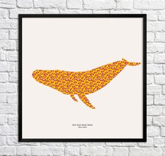 Balenă. Zâmbete pe un fundal galben