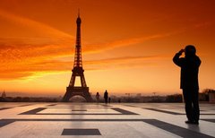 Фотообои Эйфелева башня на закате, Париж