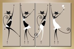 Полиптих, танцующие кошки
