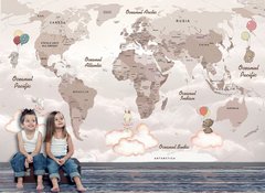 Карта мира, для девочек на румынском, розовый