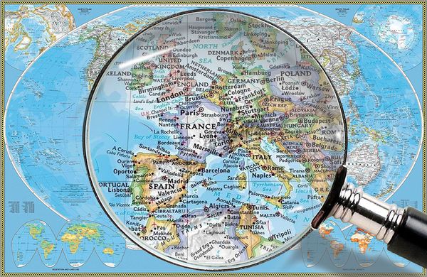 Физико географическая карта мира, Английский язык