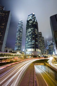 Fototapet Hong Kong noaptea, China