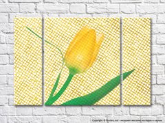 Тюльпан на фоне желтой сетки